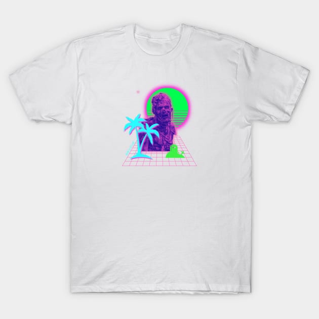 Neon Zombie Vaporwave Synthwave Sunset T-Shirt by Shirt Vibin